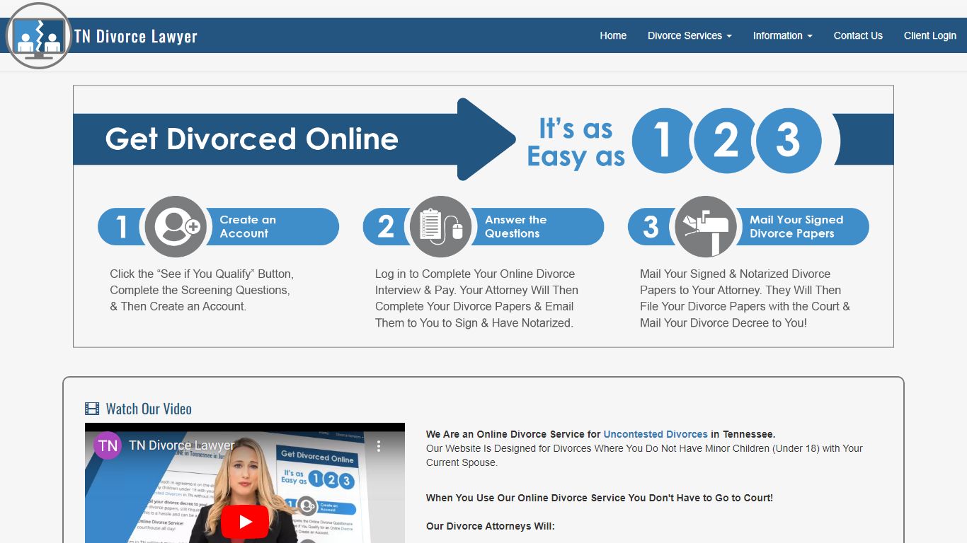Online Divorce Service for Uncontested Divorces in TN
